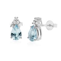 Boucles d'oreilles Promesse Femme in Or blanc Acquamarina OACQ14